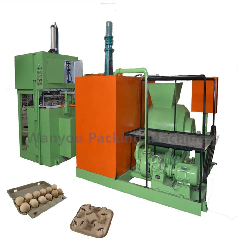 Linea di produzione automatica di vassoi per uova a pasta di carta stampata con controllo PLC