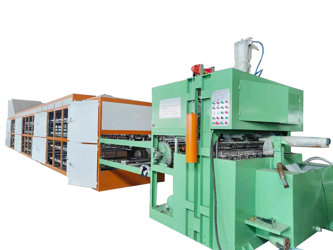 Linea di produzione automatica di vassoi per uova a pasta di carta stampata con controllo PLC