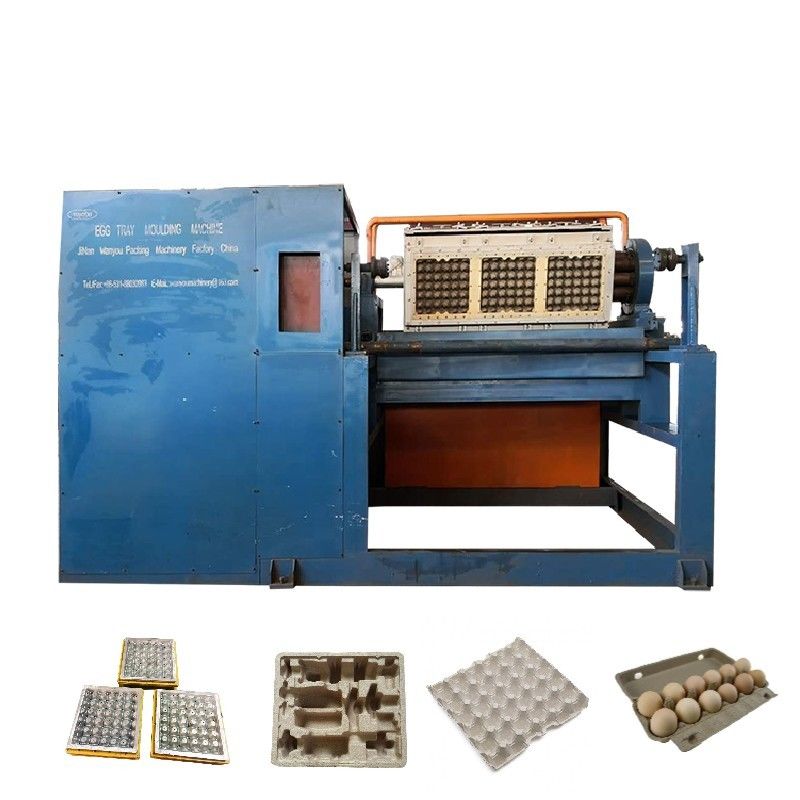 2000pcs/h Linea di produzione automatica rotativa di vassoi per uova che utilizza la polpa di carta riciclata per creare vari tipi di cartoni e vassoi per uova controllati da PLC