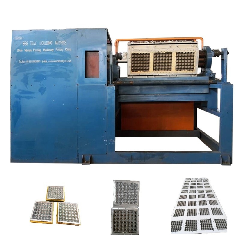 Linea di produzione del vassoio per uova con materiale per la pasta di carta e macchina automatica per lo stampaggio della pasta per la produzione sostenibile e del vassoio per uova