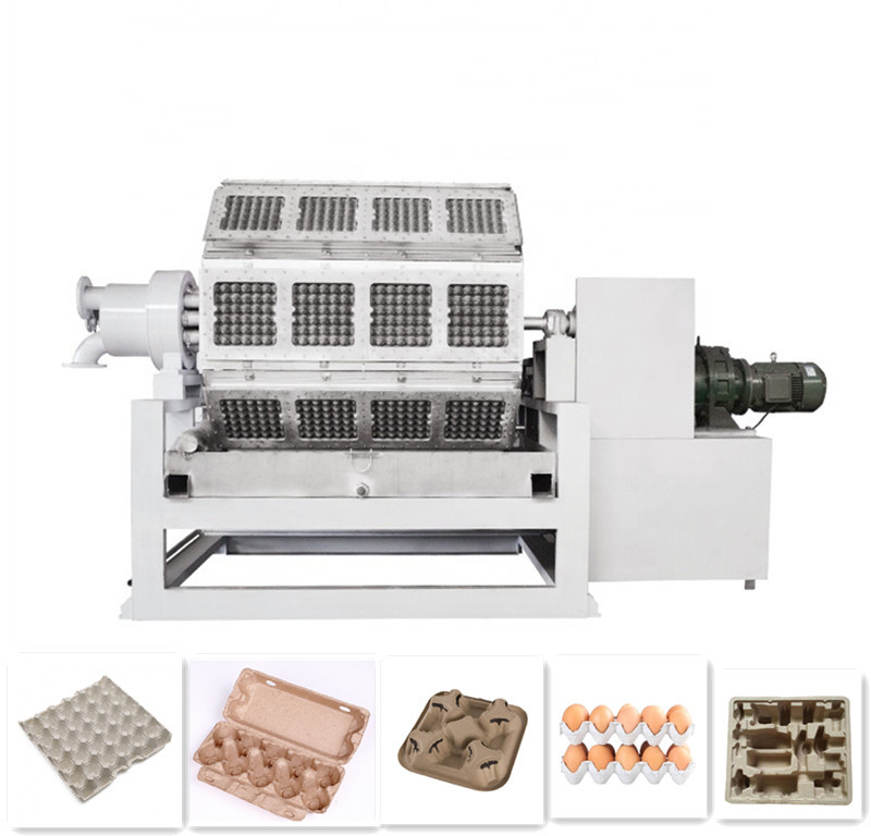 Linea di produzione del vassoio per uova con materiale per la pasta di carta e macchina automatica per lo stampaggio della pasta per la produzione sostenibile e del vassoio per uova