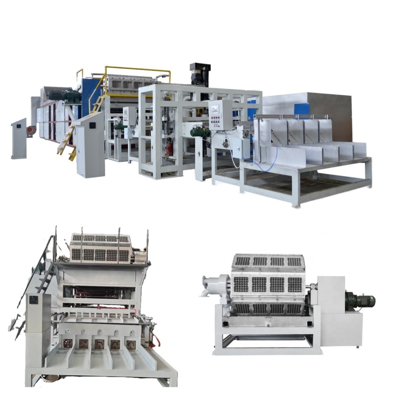 Linea di produzione di cartoni per uova in carta riciclata ecologica, formatura rotativa, 45KW-200kw, macchina per vassoi per uova ad alta capacità, macchina per la produzione di cartoni per uova a 15 posti, tipo di stampi 4*4 M