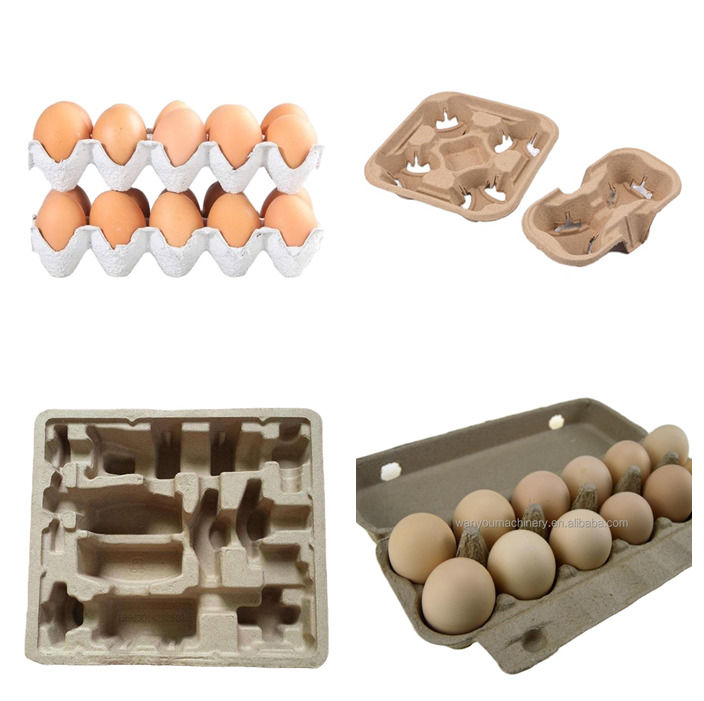 Automatic Paper Egg Tray Machine Egg Carton Production Line 700pcs/h PLC Controlled With Aluminum Molds