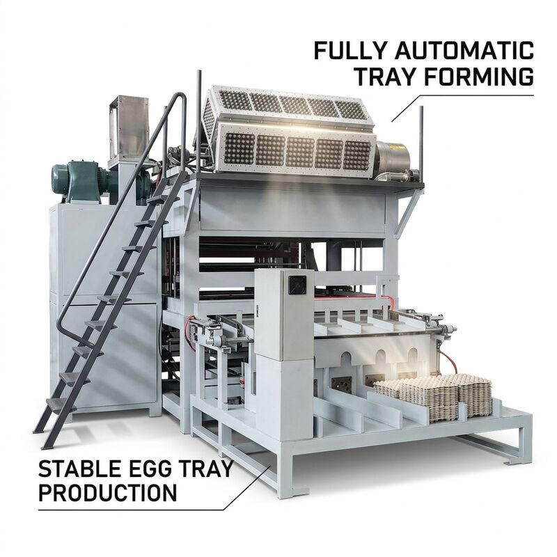 Linea di produzione di vassoi per uova di carta completa rotante 5000 pezzi all'ora con pulping forming asciugatura e sistemi automatici di impilazione