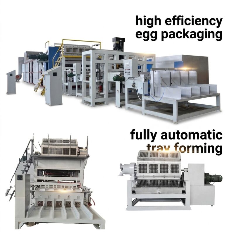 Linea di produzione di vassoi per uova di carta completa rotante 5000 pezzi all'ora con pulping forming asciugatura e sistemi automatici di impilazione