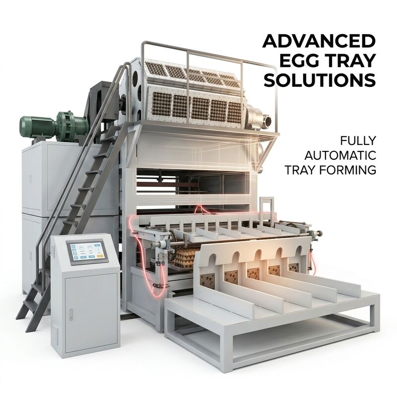 Linea di produzione di vassoi per uova di carta completa rotante 5000 pezzi all'ora con pulping forming asciugatura e sistemi automatici di impilazione