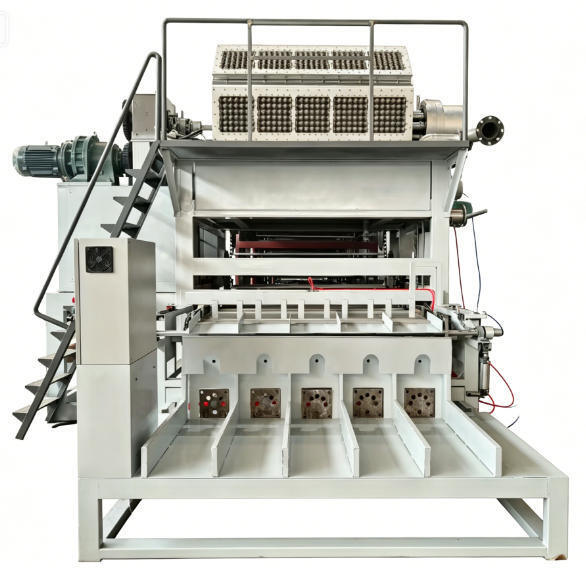 Rotary 5000pcs/h Paper Egg Tray Production Line Machine Con Complete Pulping Forming Drying And Automatic Stacking Systems For Paper Egg Tray Egg Carton Apple Trays making with 5*8 Forming Molds