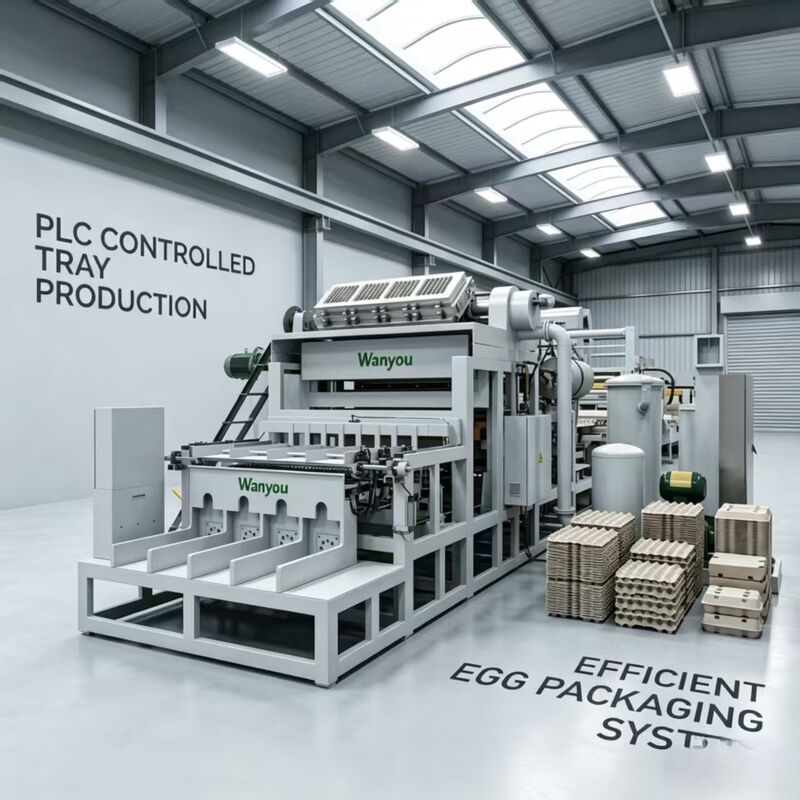 WANYOU WY-P6 Macchina per la formazione di vassoi rotativi per uova con controllo automatico PLC per 2000-3000 pcs/h Produzione con pasta di carta riciclata