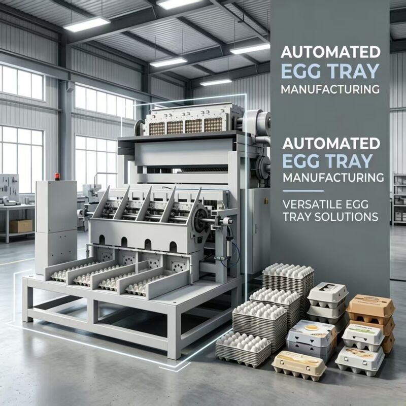 WANYOU WY-P6 Macchina per la formazione di vassoi rotativi per uova con controllo automatico PLC per 2000-3000 pcs/h Produzione con pasta di carta riciclata