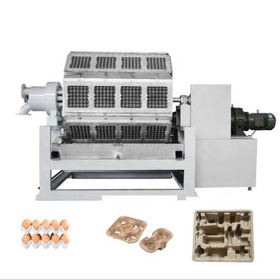 Motore elettrico 4000pcs/h Macchina di stampaggio di polpa arancione e verde per cartone di uova di carta / vassoio con asciugatrice di metallo a 4 strati